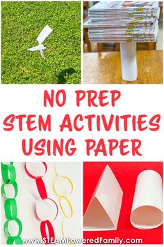 Discover some fascinating, no prep STEM activities and challenges you can do with your students using paper! Engineering, math and science. Whether you’re looking for a quick and easy project to wow your kids or you need a last-minute STEM challenge for the classroom you really don’t need to look any further than plain old paper! A simple piece of paper has endless possibilities when it comes to STEM. Visit STEAMPoweredFamily.com to get all the details. via @steampoweredfam Grade 3 Stem Activities, New Year Stem Activity, 4th Grade Stem Projects, Stem Enrichment Activities, Stem Easy Activities, Stem Activities Middle School Challenges, Stem Engineering Projects For Kids, Stem Activities Elementary 3rd, Stem Paper Challenge