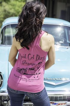 Just Get Dirty Garage Women's Pink Tank top Packing Hacks, Hacks Clothes, Toddler Hat, Chic Pink, Pink Tank, Isle Of Man, Pink Tank Top, Equatorial Guinea, British Indian Ocean Territory