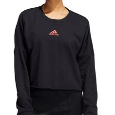 Nwt Adidas Women's Universal Crew Neck Sweatshirt Large Graphic Pullover Crew Top Ribbed Cuffs Raw-Edge Hem: Materials: 70% Cotton, 30% Polyester French Terry Adidas Relaxed Fit Sweatshirt With Ribbed Cuffs, Adidas Relaxed Fit Tops With Ribbed Cuffs, Sporty Adidas Tops With Ribbed Cuffs, Adidas Sporty Tops With Ribbed Cuffs, Black Sweatshirt For Sports, Black Athleisure Tops With Ribbed Cuffs, Adidas Winter Tops Relaxed Fit, Adidas Long Sleeve Athleisure Tops, Adidas Relaxed Fit Winter Tops