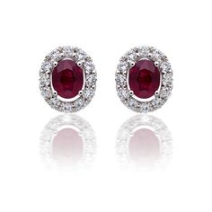 Get #Ruby and #Diamond #MicropaveSet #HaloEarrings in 18k #WhiteGold (2.78ct. tw.) at $1895 http://ow.ly/VVUX305Jgci #jewelry #diamondSale Diamond Jewelry Store, Gem Diamonds, Halo Earrings, 925 Silver Jewelry, Designer Jewelry, Jewelry Gift Box, Diamond Earrings Studs, Diamond Studs, Halo Diamond