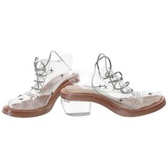 Clear Closed Toe Sandals With Translucent Outsole, Clear Leather High Heels, Transparent Shoes, Oxfords Shoes, Anya Hindmarch, Couture Vintage, Womens Oxfords, Chuck Taylor, Sperrys