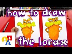 two children's drawings with the words how to draw the lorax