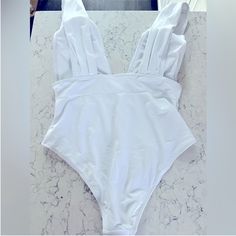 Reposhing This Item I Purchased From @Mrsmarcou. Loved It, But Ready To Rotate For Something New. Questions? Leave A Comment Below! White V-neck Party Swimwear, Swim Suit, Plunging Neckline, Something New, Womens Swim, Color White, Swimming, One Piece, Women Shopping