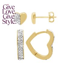 in stock Heart Hoop Earrings, Jewelry Accessories Ideas, Hoop Earring Sets, Fashion Jewelry Earrings, Beautiful Heart, Earrings Set, Fashion Watches, And Now, Earring Set