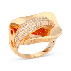 Margarita - One of a kind Cocktail ring - 18K rose gold 0.59 Diamonds set in micro pave setting Basic Rings, Rose Gold Cocktail, Crossover Diamond Ring, Rose Gold Diamond Ring, Gold Cocktail Ring, Luxury Jewellery, Diamond Cocktail Rings, Orange Sapphire, Men Diamond Ring