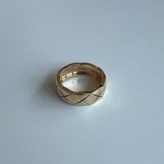 Preloved Chanel Coco Crush Small Ring 18k Yellow Gold Ring In Size 52/Us 6 The Code For The Ring Is W14589 This Was Purchased Second Hand From A Bid With An Online Marketplace And Authenticated With Their Service. Please See Photos For Its Condition. I’ve Worn It For A Period And Shows Scratches From Normal Use. Comes With Felt Bag And Box As Shown, Not Original Boutique Packaging. Let Me Know If There Are Additional Questions :) Chanel Coco Crush Ring, Coco Crush Ring, Chanel Coco Crush, Boutique Packaging, Coco Crush, Small Ring, Chanel Jewelry, 18k Yellow Gold Ring, Felt Bag