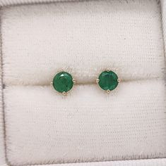 These emerald studs are a must-have classic in any jewelry collection. Their vibrant green stands out beautifully paired with solid gold. These studs are currently priced with solid 14k gold and natural, earth-mined gemstones. Emerald Studs, Emerald Stud Earrings, Emerald Earrings Studs, Jewelry Appraisal, Solitaire Studs, Vibrant Green, Custom Jewelry Design, Natural Earth, Gold Diamond