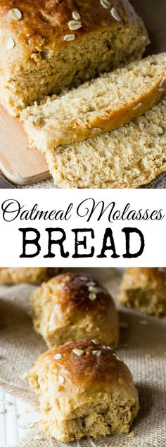 oatmeal and nourishes bread on a cutting board with text overlay