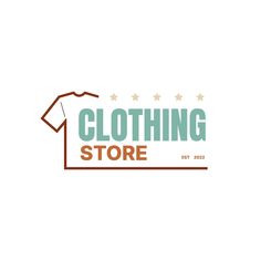 the clothing store logo is shown in green and brown colors, with five stars on it