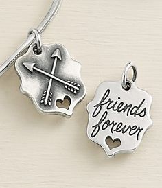 “Friends Forever” Charm, shown front and back on a Hammered Hook-On Bracelet #JamesAvery Symbol For Friendship, Crossed Arrows, Best Of Friends, Friendship Symbols, James Avery, Friends Forever, Best Friends, Great Gifts, Charm Bracelet