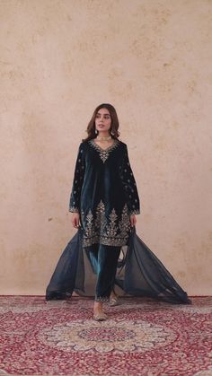 Teal Blue Velvet Embroidered Suit – INCHING INDIA Blue Velvet Suit, Black Velvet Suit, Velvet Suit Design, Velvet Dupatta, Wedding Kurta, Wedding Kurta For Men, Velvet Dress Designs, Embroidered Suit, Set Saree