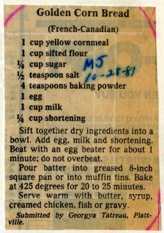 an old recipe card with instructions for making cookies and other ingredients on it, including eggs