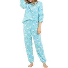 Designed with a round neckline, elastic cuffs, and stretchy elastic waistband, ultra-soft, the Women's loungewear set is non-restricting and relaxed in a fit that will provide you with a soft and comfortable night. The long sleeve sleepwear sets also be a perfect Christmas gift for your mom, wife, daughter, girlfriend, or friend. As loungewear, sleepwear, these cute pajama sets are a good choice for women. Size: L.  Color: Blue.  Gender: female.  Age Group: adult. Casual Winter Sleepwear With Elastic Waistband, Winter Sleepwear For Pajama Party With Crew Neck, Winter Crew Neck Sleepwear For Pajama Party, Comfy Long Sleeve Blue Sleepwear, Comfy Blue Long Sleeve Sleepwear, Winter Crew Neck Sleepwear With Relaxed Fit, Winter Crew Neck Relaxed Fit Sleepwear, Casual Blue Sleepwear For Winter, Winter Sleepover Sleepwear With Crew Neck