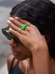 Orders placed between 11/27 - 12/4 will ship between 12/26 - 1/2/25.Create a fun and vibrant staple for your everyday ring stack with the Double Initial Enamel Block Ring. Your initials, or the initials of you and a loved one, will be added onto this ring in a bold, raised-block font. Trendy Personalized Rings For Everyday, Trendy Personalized Everyday Rings, Modern Adjustable Initial Ring For Everyday, Trendy Green Stackable Jewelry, Modern Green Rings For Everyday Wear, Minimalist Green Stackable Rings For Everyday, Minimalist Everyday Green Stackable Rings, Everyday Green Stackable Rings, Minimalist Adjustable Green Midi Rings