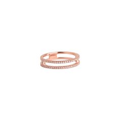 OPEN BAR DIAMOND RING – Bridget King Jewelry Double Band Diamond Ring For Gift, Gift Diamond Double Band Ring, Rose Gold Open Ring With Pave Setting, Rose Gold Open Band Diamond Ring, Formal Double Band Diamond Ring, King Jewelry, Ear Cuff Chain, Jewelry King, Rose Gold Diamond Ring