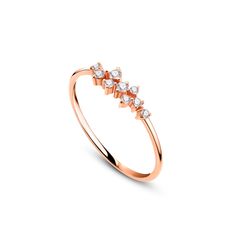 Dainty Simple 14K Gold Design Ring Gram: 1.15 gr Diamond: 0.12 ct Product Code: D000027 Ruel Design is an ideal option for women who enjoy the luxury of being well-groomed and stylish with affordable budgets and love to wear quality and specially designed jewelry. We offer an alternative to women who pursue elegance and who will find it difficult to choose from rings to necklaces, earrings to bracelets. Our jewelry is made with real solid gold and natural diamonds and gemstones . All items in our store are handmade products. A few products have been made by Ruel Design. Our fancy jewellery will be unique and special for you and you will shine like a star. Ruel Design the best way to be unique, simple, and stylish. Dainty Rose Gold Diamond Ring, Fine Jewelry Rose Gold Cluster Diamond Ring, Cluster Rose Gold Rings With Diamond Accents, Elegant 14k Gold Half Eternity Cluster Ring, Elegant Cluster Rose Gold Ring, Rose Gold Cluster Diamond Ring With Brilliant Cut, Formal 14k Rose Gold Diamond Ring With Accents, Cluster Rose Gold Diamond Promise Ring, 14k Rose Gold Diamond Ring For Formal Events