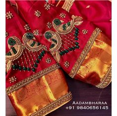 Elephant Aari Work Blouse, Latest Fashion Blouse Designs, Magam Work Designs, Latest Bridal Blouse Designs, Embroidery Cards Pattern, Hand Work Design, Best Blouse Designs, Traditional Blouse Designs, Latest Model Blouse Designs