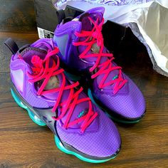 Selling A Brand New Pair Of Nike Lebron Xix 19 "Dj Bron" Basketball Shoes Cz0203 500 Wild Berry Size 9.5. See Pictures For Exact Item. Purple High-top Basketball Shoes, Nike High-top Purple Basketball Shoes, Nike Purple High-top Basketball Shoes, Nike Purple Basketball Shoes For Sports, Purple Nike Basketball Shoes For Sports, Purple Basketball Shoes For Sports, Purple Lace-up Basketball Shoes For Sports, Purple Lace-up Basketball Shoes, Purple Basketball Shoes With Air Max Cushioning