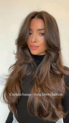 Long Layers Chocolate Brown Hair, Voluminous Long Haircut, Long Chocolate Brown Hair With Layers, Haircuts For Long Brown Hair, Best Colors For Brunettes To Wear, Modern Haircuts For Long Hair, Ashley Lamarca Haircut, Types Of Brown Hair Color Shades, Rich Girl Brunette Hair