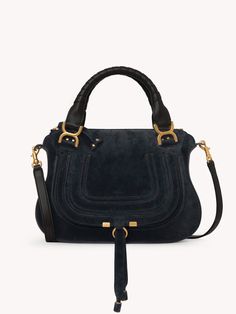 Chloé Marcie Double Carry Bag | Chloé US Suede Shoulder Bag With Gold-tone Hardware, Chic Suede Bags With Detachable Handle, Luxury Suede Bags With Gold-tone Hardware, Suede Tote Bag With Gold-tone Hardware, Suede Bags With Gold-tone Hardware And Top Handle, Suede Top Handle Bag With Gold-tone Hardware, Suede Bags With Top Carry Handle, Chic Suede Satchel With Double Handle, Luxury Suede Top Handle Bag