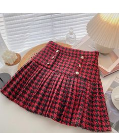 Waist type: high waist Size: S M L XL Color: red, white, coffee Wool Mini Skirt, Tweed Skirt, Straight Skirt, White Coffee, Aesthetic Outfits, A Line Skirt, Skirt Fashion, Waist Size, Boho Shorts