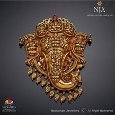 Nakshi Jewellery, Hyderabadi Jewellery, Boy Jewelry, Antic Jewellery, Ganesh Pendant, 22 Carat Gold Jewellery, Temple Jewelry Necklace, Antique Gold Earrings, Gold Pendent