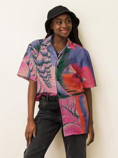 Trippy Retro Button up Shirt Frutiger Aero Button Down Shirt Vaporwave Hawaiian Shirt 80s Graphic Party Wear Top Pixel Art Oversized Blouse - Etsy Slovakia Trippy Retro, Frutiger Aero, Oversized Blouse, Pixel Art