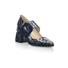 Classic Heeled Shoes 34127 | Girotti Block High Heels, Closed Toe Heels, Block Heel Pumps, Slip On Pumps, Court Shoes, Animal Prints, Handmade Shoes, Shoe Style, Printed Leather