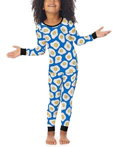 Bedhead PJs Zappos Print Lab: Sunny Side Up PJ Set (Toddler/Little Kids/Big Kids) | Zappos.com Long Sleeve Cartoon Print Onesie For Pajama Party, Playful Long Sleeve Onesie For Sleepovers, Family Matching Long Sleeve Onesie For Loungewear, Long Sleeve Sleepwear With Graphic Print, Playful Cotton Sleepwear Pajama Pants, Playful Cotton Sleepwear, Blue Cotton Onesie For Loungewear, Blue Long Sleeve Onesie With Cartoon Print, Cartoon Print Long Sleeve Onesie For Bedtime