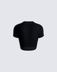 Money maker 🤑 This black jersey graphic top is made from stretch jersey fabric, and is complete with short sleeves, and a cropped fit. Make their pockets hurt, bby 🖤 Fitted Cropped T-shirt With Graphic Print In Athleisure Style, Cropped Sports T-shirt, Fitted Cropped T-shirt For Streetwear, Sporty Fitted Crop Top T-shirt, Short Sleeve Cropped T-shirt With Graphic Print For Sports, Sporty Stretch Cropped T-shirt With Short Sleeves, Sporty Black Crop Top T-shirt, Fitted Black Athleisure T-shirt, Sporty Short Sleeve Crop Top For Streetwear