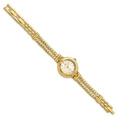 Since 1990, Charles-Hubert Paris has established a large and loyal following by watch lovers across the globe. They are known for their exceptional quality standards, affordable pricing and unique designs. This Charles Hubert ladies gold finish gold dial chain bracelet watch features a quartz (battery operated) movement and has a gold dial color. The case is 26 x 26 mm in size and includes a limited lifetime warranty. Relic Watches, Brass Crown, Gold Michael Kors Watch, Gold Plated Watch, Bangle Watches, Paris Woman, Bow Jewelry, Rose Gold Watch, Leather Watch Bands