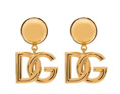 Boasting Dolce & Gabbana's iconic DG Logo motif in gold-tone hardware, these earrings from the house's AW21 collection express its appreciation for all things logomania. With a clip-on fastening, they hang from a circular body and feature a polished finish.

Made in Italy Dolce And Gabbana Earrings, Dg Logo, Chanel 2, Ring Watch, Iconic Bags, Demi Fine Jewelry, Fine Watches, Ear Rings, Summer Beach Wear