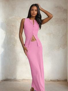 Pink Skirt Set, Matching Skirt Set, Love And Co, Fabric Texture, Casual Sets, Guinea Bissau, Skirt Suit, Office Wear, Ribbed Fabric