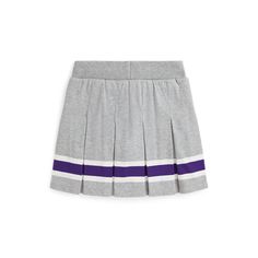 Box pleats and striped trim amplify the prep school–inspired style of this cotton skort which features stretch jersey shorts at the interior for added comfort. School Cotton Stretch Skort, Casual Cotton Shorts For Cheerleading, Cotton Pleated Skort For School Uniform, Cotton Short Skort For School, Short Cotton Skort For School, Cotton Short Length Skort For School, Preppy Short Skort For School, Stretch Cotton Tennis Skirt, Short Cotton Tennis Skirt For School