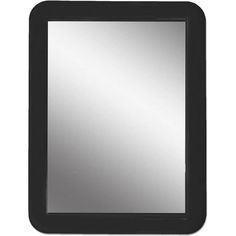 a black framed mirror on a white background