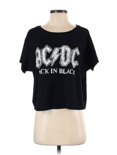 ACDC Short Sleeve T Shirt Size: 1 Tops - used. 5% Spandex, 95% Polyester | ACDC Short Sleeve T-Shirt: Black Tops - Size 1 Stretch Graphic Print Band Merch Tops, Stretch Graphic Print Top Band Merch, Stretch Graphic Print Tops For Band Merch, Stretch Tops With Graphic Print For Band Merch, Stretch Top With Graphic Print Band Merch, Grunge Style Stretch T-shirt With Letter Print, Black Stretch Grunge T-shirt, Stretch Black Tops With Logo Print, Black Stretch Top With Logo Print