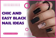 21+ Chic and Easy Black Nail Designs for Effortless Style Easy Black Nail Designs, Black Nail Ideas, Gradient Nail Design