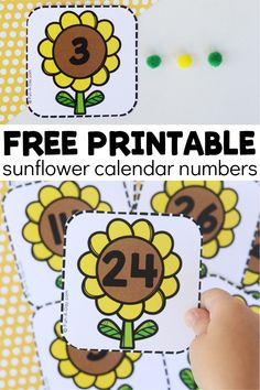 a sunflower themed number matching game for kids