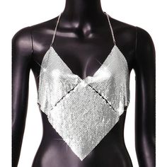 Metal halter women crop top. Women Crop Top, Glam Tops, Women Crop, Crop Tops Women, Crochet Top, Crop Top, Solid Color, Crop Tops