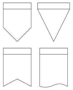 four different shapes to cut out the top and bottom half of a banner or flag