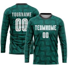 a green jersey with the name and number on it that reads, teamname 00