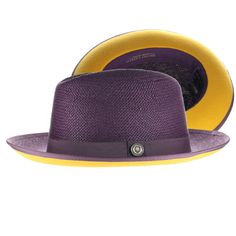 Empire Straw Color Bottom Fedora by Bruno Capelo – DapperFam.com Wide Brim Fedora, Straw Fedora, Felt Fedora, Pin Logo, Bone White, Red Bottoms, Color Contrast, Hat Band, Wide Brimmed