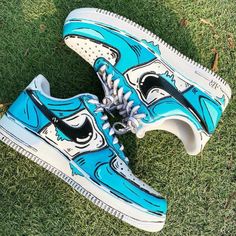 Experience the thrill of adventure in our daring Blue Cartoon Drip Custom Air Force 1s! With bold blue detailing, they’ll make a statement wherever you go. Make a statement and defy convention in these custom shoes! 🔥 Exactly as shown in the pictures. 📷 Brand New & Authentic. 💯 Hand Painted with attention to detail. 👨‍🎨 Waterproof and Flexible. ❤️ Unisex model. Please refer to the Size Chart. 👟👫 Free Worldwide Shipping. ✈️🌍 Nike Light Blue Casual Custom Sneakers, Nike Custom Casual Sneakers In Light Blue, Nike Casual Custom Sneakers In Light Blue, Παπούτσια Nike Free, Custom Sneakers Diy, Blue Cartoon, Custom Shoes Diy, Diy Sneakers, Air Force 1s