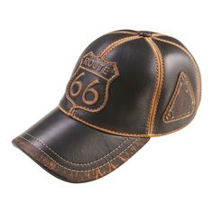 Leather Cap Handcrafted For You!! "Route 66" leather baseball cap is a refined twist on the classic baseball cap, merging the casual, sporty style with the sophistication of leather. Crafted from premium, supple leather, it typically features a rounded crown and a curved brim, providing a comfortable fit while maintaining the traditional baseball cap silhouette. The leather material offers a unique texture and subtle sheen, giving the cap a distinctive, upscale appearance compared to standard ca Leather Baseball Cap, Burlap Bags, Rugged Look, Denim Patterns, Casual Sporty, Leather Cap, Perfect Gift For Him, Leather Conditioner, Hand Crafted Gifts