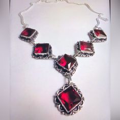 Luxury Mid~Century,Avant-Garde,Gothic,Renaissance, Victorian, 925 Sterling Silver Garnet Necklace 24 Inches N Chain Length 120 Carats Of Garnet Stones Garnet Has Become A Stone Of Courage And The Power Of Positive Thinking. It Is Also A Talisman For Travelers Who Are Looking To Find Their Way Out In The World. 1 100% Authentic Stones, 925 Sterling Silver. This Will Be A Nice Addition To Your Jewelry Collection. Thanks For Dropping In An Checking My Closet Out. God Has Blessed Me With Such Wonder Garnet Necklace, Garnet Stone, Chain Lengths, Sterling Silver Necklaces, Womens Jewelry Necklace, Garnet, Silver Necklace, Jewelry Collection, 925 Sterling Silver