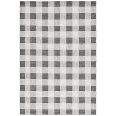 grey and white checkered rug