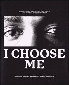 the poster for i choose me, which features an image of a woman's eyes