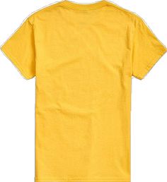 Yellow T-shirt With Front Print, Yellow Short Sleeve T-shirt With Front Print, Solid Color Screen Print Short Sleeve T-shirt, Yellow Short Sleeve T-shirt With Screen Print, Yellow Short Sleeve Screen Print T-shirt, Yellow Screen Print Short Sleeve T-shirt, Graphic Tee T-shirt For Fan Merchandise, Yellow Relaxed Fit Pre-shrunk T-shirt, Yellow Short Sleeve Fan Merchandise Top