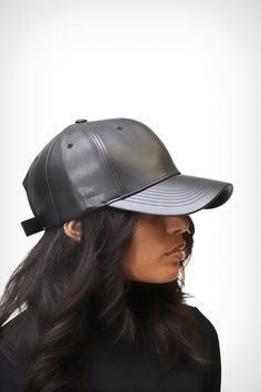 Not your everyday cap for not your everyday kinda person. These vegan caps are fabulous and flirty to bring the final touch on exactly what you need for a fly casual look or topping off that high-fashionably chic look on those nights you go out and hit the town. vegan leather cap Material: 100% Faux Leather Care: Hand Wash Only MEASUREMENTS. Fitting: Velcroback Head Diameter: Adjustable Brim Style: Curved Jockey Hat, Cap Outfit, Campaign Fashion, Leather Hat, Wardrobe Edit, Cap Fashion, Leather Hats, High Society, Leather Cap