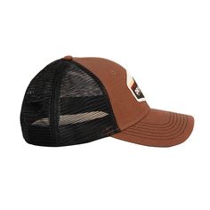 With it's modern, mountain-inspired patch, this cool, on-trend trucker cap will quickly become your favorite—and turn lots of heads! Get the classic look of a structured trucker cap with the comfort of a soft mesh back, adjustable closure, and our NO Sweat moisture-wicking sweatband. Six-panel Trucker Hat For Baseball Season, Casual Mesh Trucker Hat For Baseball, Casual Mesh Back Baseball Cap For Outdoor, Outdoor Trucker Hat For Baseball Season, Brown Sports Hat With Curved Bill, Casual 5-panel Trucker Hat With Breathable Mesh, Casual Mesh Trucker Hat For Outdoor Activities, Casual Outdoor Snapback Hat With Mesh Back, Casual Snapback Hat With Mesh Back For Outdoor